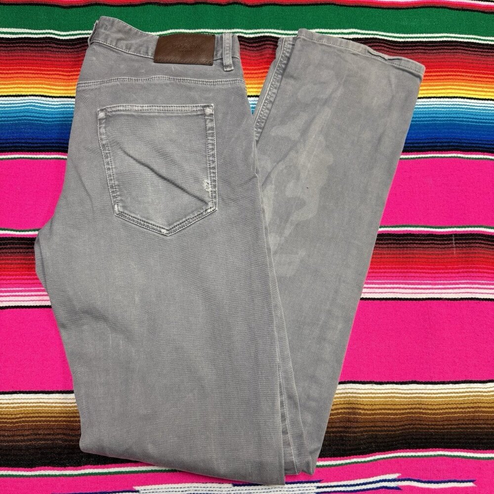 Prada Milano Jeans Men's Tag 32 (Act 30x33.5) Grey Slim Straight DISTRESSED